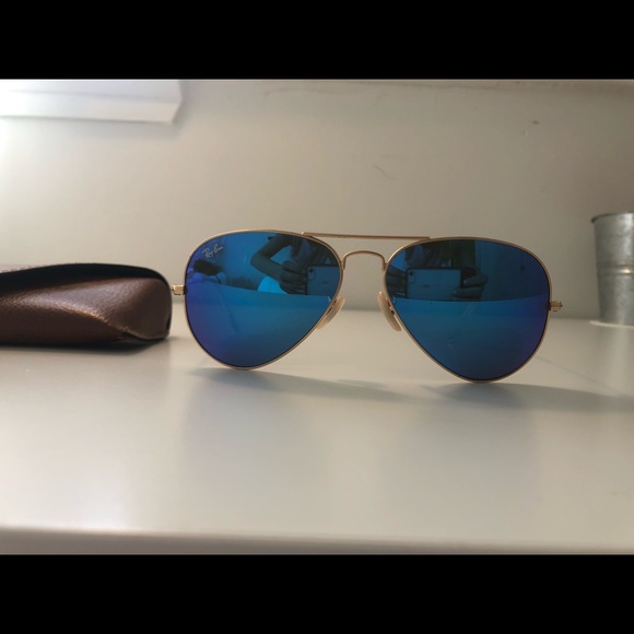 Ray-Ban Accessories - Blue Ray-Ban Aviator Flash Sunglasses
